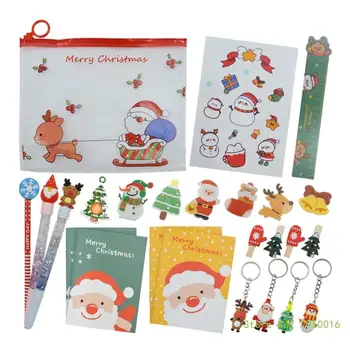 Kalėdinis kanceliarinių prekių vakarėlis Palankus masinis paketas su kalėdiniu pieštuku trintukas Skanėstų krepšiai vaikams Klasės dovana studentams