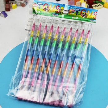 Dropship 10/24Pcs Stackable Crayon Pencils Party Favor Kid 11 Color Building Block Colorful for School Boys