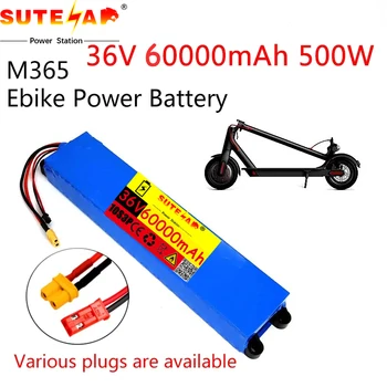 36V Baterija 60Ah 18650 ličio baterija 10S3P 60000mah 500W Tas pats prievadas 42V elektrinis paspirtukas M365 ebike Maitinimo baterija su BMS