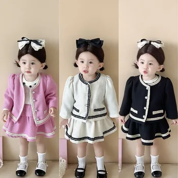Baby Girls Drabužių komplektai Kids Girl Princess Sweet Clothing Suit Children 2vnt Apranga Tinka Kūdikių mergaičių gimtadienio drabužiai 1-5 metai
