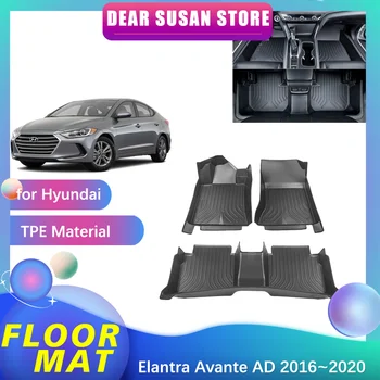 Automobilinis grindų kilimėlis Hyundai Elantra Avante AD 2016 ~ 2020 2017 m. vandeniui atsparios pėdos TPE įdėklo kiliminė danga Custom Cover Accessorie