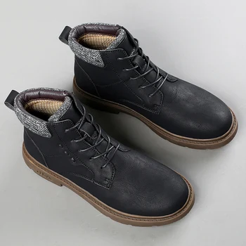 Karštas pardavimas Vyriški lauko darbo batai Europa Amerika Aukštos kokybės žygio batai Gražūs motociklo batai Vyriški žieminiai trumpi batai