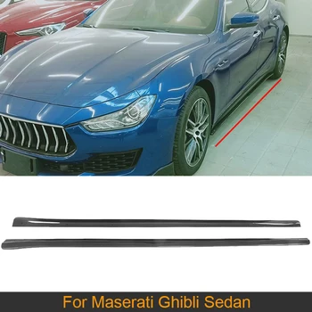 Anglies pluošto šoninių sijonų kėbulo komplektas Maserati Ghibli baziniam sedanui 4 durų 2018 2019 m. automobilio šoninių durų buferio sijonai Prijuostė Lūpų smėklėlės