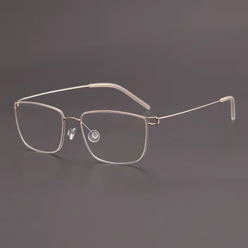 Klasikinės kokybės kvadratiniai akiniai be varžtų Trumparegystės skaitymas ultralengvojo lydinio akinių rėmelis Verslo optika vyriški akiniai