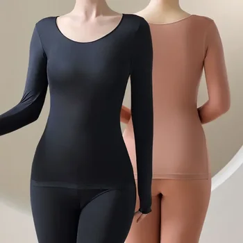 Moteriškų šiluminių apatinių komplektas Žieminiai termiškai šildomi apatiniai drabužiai moterims Long Johns Set Šiltas kostiumas Moteriški termo drabužiai Top L-XL