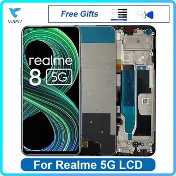 LCD skirtas OPPO Realme 8 5G RMX3241 ekrano jutiklinis ekranas Realme 8 4G / 8 Pro RMX3085 RMX3081 Digitizer Assembly Replace