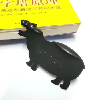 2023 Kawaii Creative Hippo Bookmark 3D Dinosaur Student Double Sided Paper Book Page Clip School Stationery Supplies