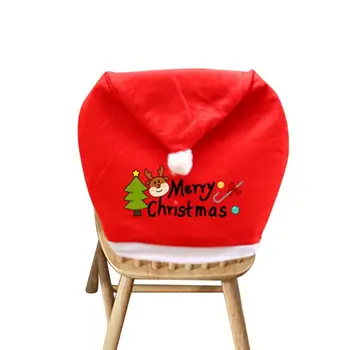 1vnt Kalėdinės kėdės užvalkalai Kalėdų senelio skrybėlių užvalkalas Stalo dekoravimas Kėdės dekoravimas Kėdės užvalkalas reikmenims