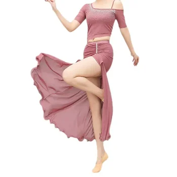 Moteriškas elegantiškas sijonas Pilvo šokio kostiumų rinkinys Deivė Rytietiškas šokių treniruočių kostiumas moterims Pilvo šokių spektaklio apranga