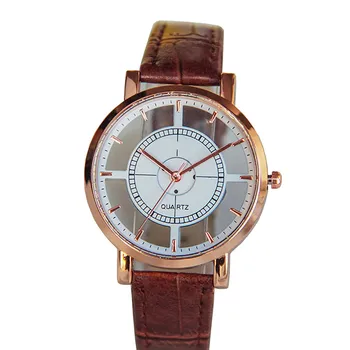 Mados prekės ženklas Moteriškas kvarcinis laikrodis Subtilus unikalus tuščiaviduris moteriškas kvarcinis rankinis laikrodis Vintažinės odos apyrankės laikrodis Reloj