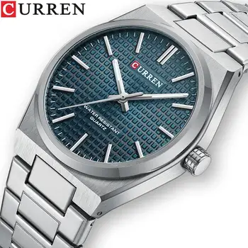 CURREN Luxury Vyriškas laikrodis Casual Business Style Laikrodis vyrams 30m vandeniui atsparus nerūdijančio plieno kvarcinis datos laikrodis