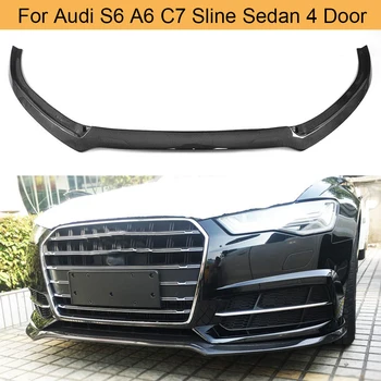 Anglies pluošto automobilio priekinio buferio lūpų spoileris Audi S6 A6 C7 Sline Sedanui 4 durys 2016-2018 priekinis lūpų spoileris