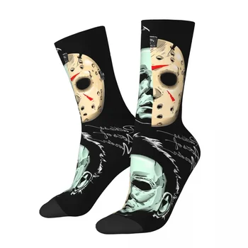 Crazy Design Jason Voorhees Michael Myers Negailestingi žmogžudystės veiksmai Krepšinio ekipos kojinės Prekės Pavasario rudens žieminės kojinės