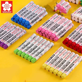 12Pcs/Box Sakura Mini Cray-pas Junior Artist Junior Artist Oil Painting Stick Oily Safe Non-toxic Waterproof Brush Set 24 Colors for