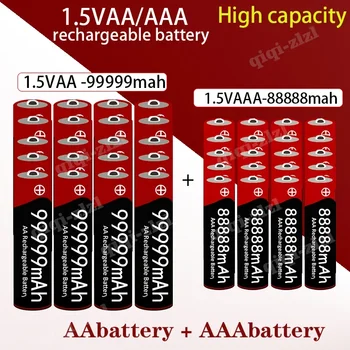 AA + AAA baterija Naujas prekės ženklas 1.5V AA Didelės talpos 99999mAh +1.5VAA88888mAh Šarminis laikrodis Žaislinis fotoaparatas Baterija Įkraunama baterija