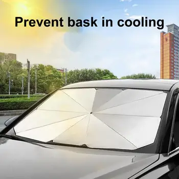 Saulės atspalvio skėtis Didelis patvarumas UV spinduliams atsparus plastikinis sulankstomas automobilio priekinis langas Skėtis Atspindintis saulės spindulys Automobilių reikmenys