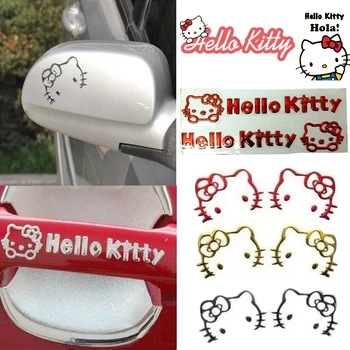 Sanrio Hello Kitty automobilio lipdukas Automobilio rankena Apsauginė plėvelė 3D Mieli automobilio durelių lipdukai Vandeniui atsparūs vinilo lipdukai Automobilių aksesuarai Dekoras