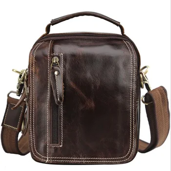Hot Fashion Genuine Leather Shoulder Bag For Men Small Phone Bag Natural Cowskin 2019 Madingas dizainerio crossbody krepšys