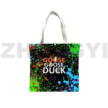 Fashion Girls Goose Goose Duck 3D Shopper Bag Travel Leisure Tote Bags for Women Teens Anime Canvas Bag Game Duck Shoulder Bag