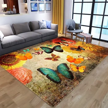 13906 Didelis pliušinis kilimas Svetainės dekoravimas Kaklaraiščio dažai Minkštas pūkuotas kilimas Storas miegamojo kilimas Neslystantys plaunami grindų kilimėliai