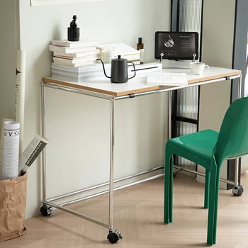 Stačiakampis modulinis stalas, kilnojamas biuro stalas, modernus minimalistinis darbo stalas, persirengimo stalas