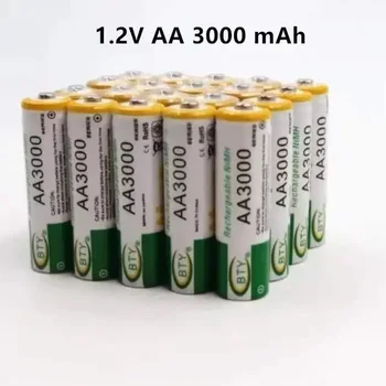 AA baterija 3000mAh 1.2 V įkraunama baterija AA 3000mAh NI-MH 1.2V įkraunama 2A Baterias 3000+Nemokamas pristatymas