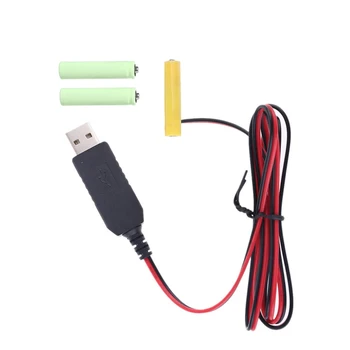 USB į 4,5V maitinimo adapterio kabelis Pakeiskite 3x 1.5V LR03 AAA baterijų laivą