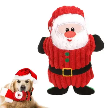 Šunų girgždantys žaislai Kalėdų senelio forma Minkštas gyvūnas Šuniuko žaislai Minkšti šunų žaislai Mieli įdaryti pliušiniai vaisiai Užkandžiai Šunų dantys