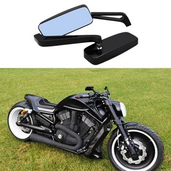 Universalūs stačiakampiai motociklų galinio vaizdo šoniniai veidrodžiai Retro motociklų plataus kampo galinio vaizdo veidrodžiai, skirti Harley