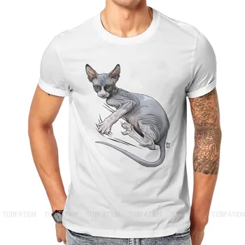 Serious Grip O Neck TShirt Canadian Hairless Cat Sphynx Fabric Classic T Shirt Man's Tops Individuality Oversized Hot Sale