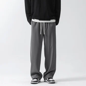 Streetwear Hip Hop Cold Feeling Comfortable Home Pants Mens Wide Leg Pants Light Weight Joggers Kelnės Japonų M-5XL